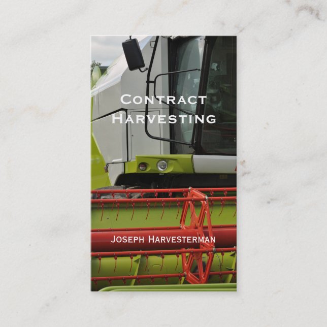 Combine Harvester cab and pickup Business Card (Front)