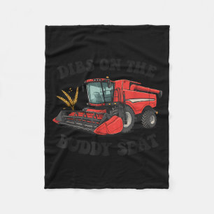 Combine Harvester Dibs On The Buddy Seat Kids Todd Fleece Blanket