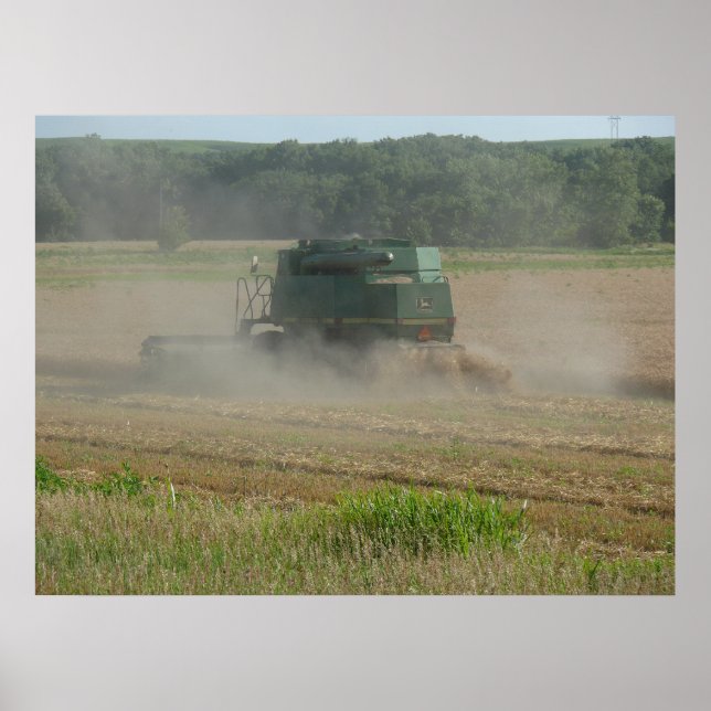 Combine harvester in Wheat Field Poster (Front)