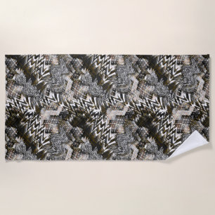 Combined, ethnic, African . Beach Towel