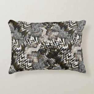 Combined, ethnic, African . Decorative Cushion