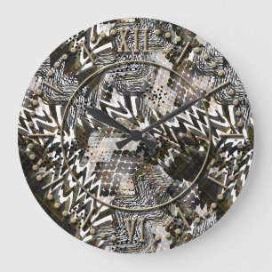 Combined, ethnic, African . Large Clock