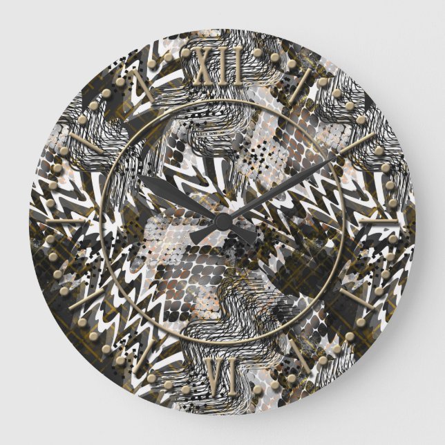 Combined, ethnic, African . Large Clock (Front)