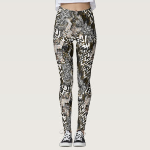 Combined, ethnic, African . Leggings