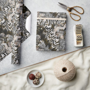Combined, ethnic, African . Wrapping Paper