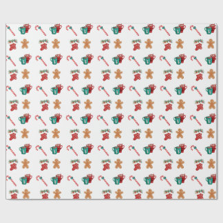 Combining the vibrant Christmas icons Wrapping Pap Paper