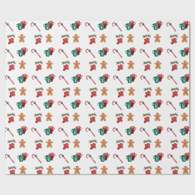 Combining the vibrant Christmas icons Wrapping Pap Paper (Flat)