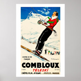 Combloux,Chemins de Fer Francias, Ski Poster