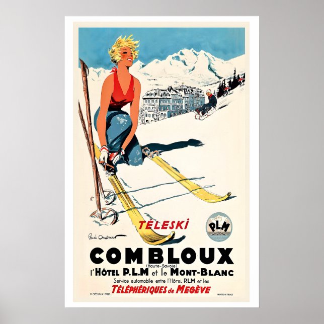 Combloux, Téléphérique de Megève, France   Vintage Poster (Front)