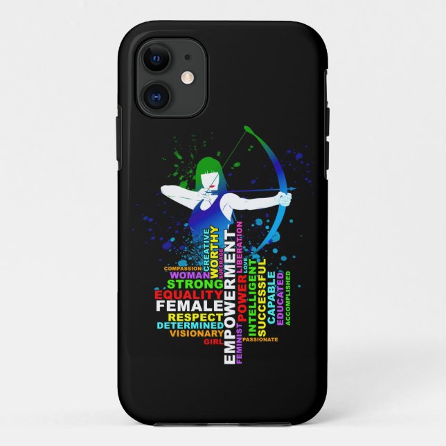 Combo Female Archer and Strong Women Word Cloud Case-Mate iPhone Case (Back)