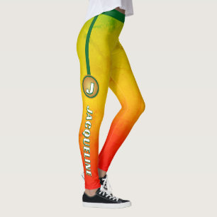 COMBO Grunge and GREEN with Name DUAL TWO TONE Leggings