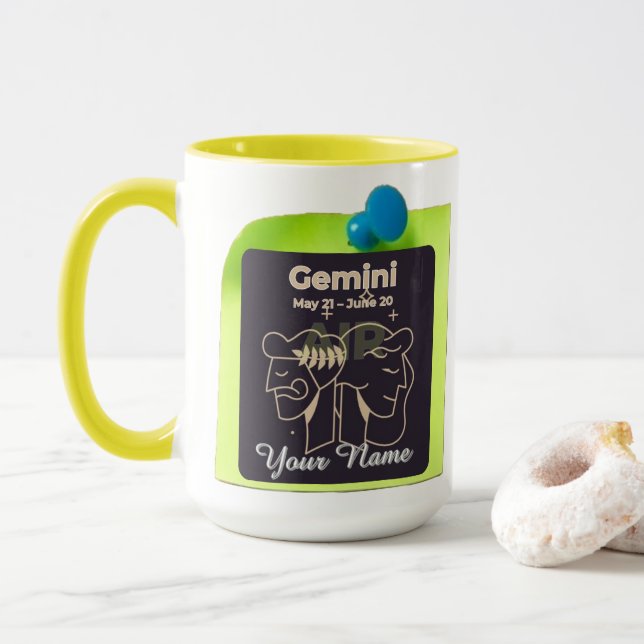 Combo Mug M03 #PinnedMyZodiac! Gemini (With Donut)