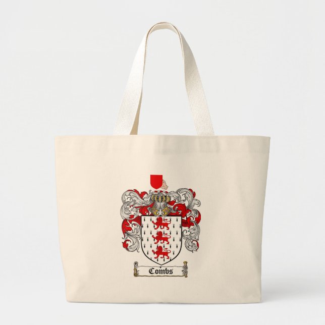 COMBS FAMILY CREST -  COMBS COAT OF ARMS LARGE TOTE BAG (Front)