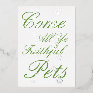 "Come All Ye Faithful Pets" Silver Paw Prints
