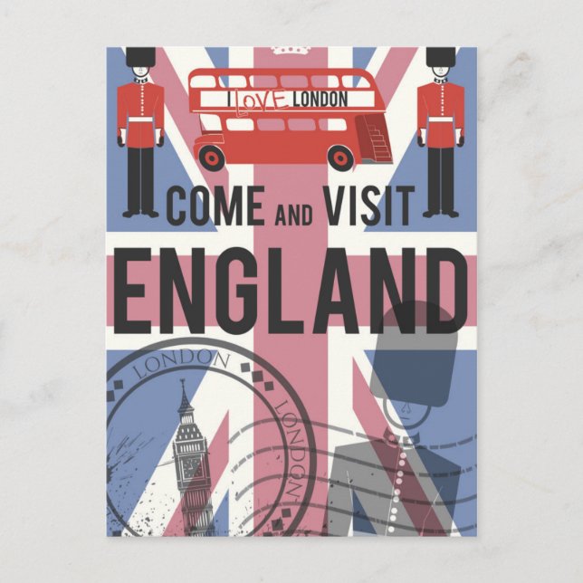 Come and Visit England Postcard (Front)