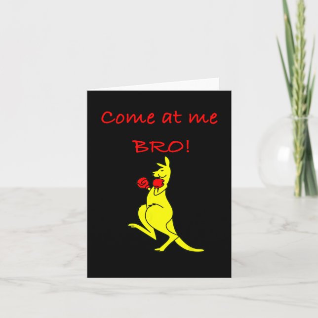 Come At Me Bro Kangaroo Boxing Novelty Gift  Card (Front)