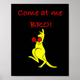 Come At Me Bro Kangaroo Boxing Novelty Gift Poster