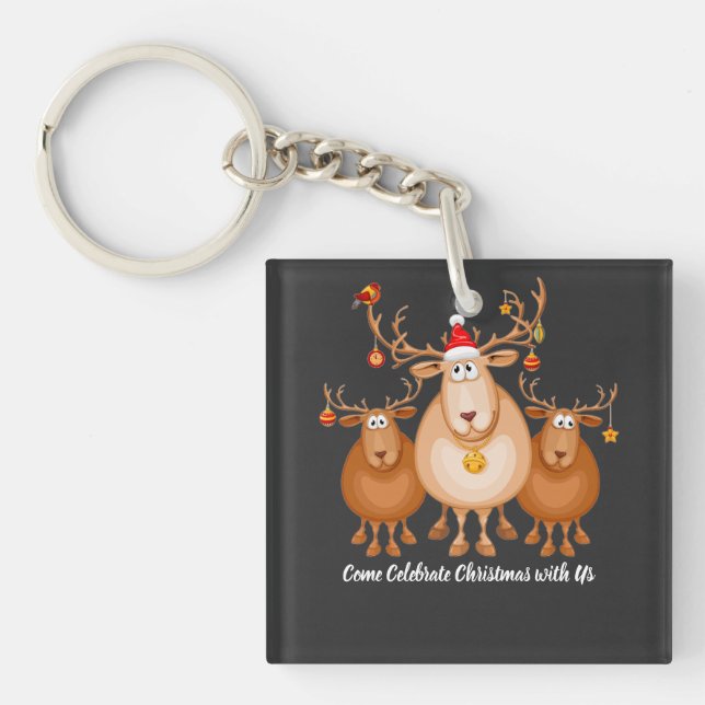 Come Celebrate Christmas with Us by premora Key Ring (Front)