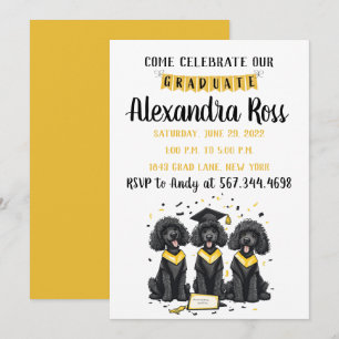 Come Celebrate Our Graduate Standard Poodle Dogs Invitation