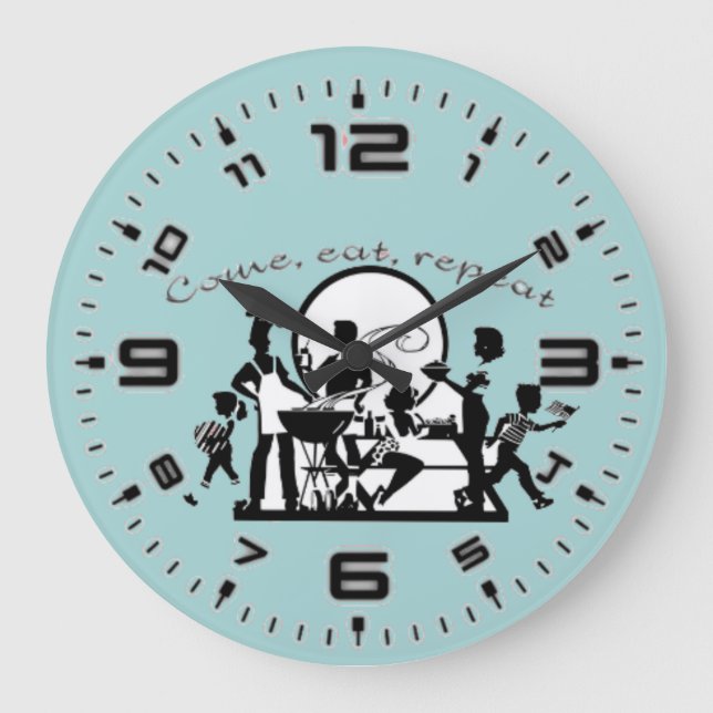 Come, eat, repeat large clock (Front)