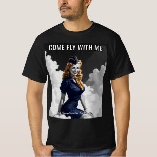 Come Fly With Me Scandinavian Stewardess Vintage T-Shirt