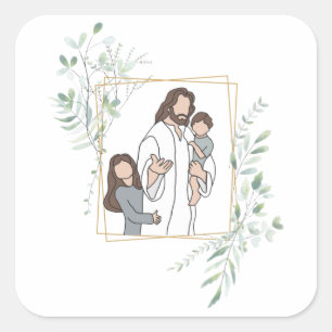 Come, Follow Me - Jesus with Children Square Sticker