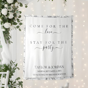 Come for the Love Stay for the Party Floral  Tapestry