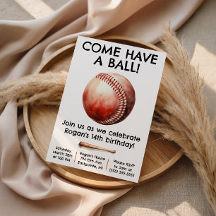 Come Have a Ball! Baseball Birthday Party Invitation
