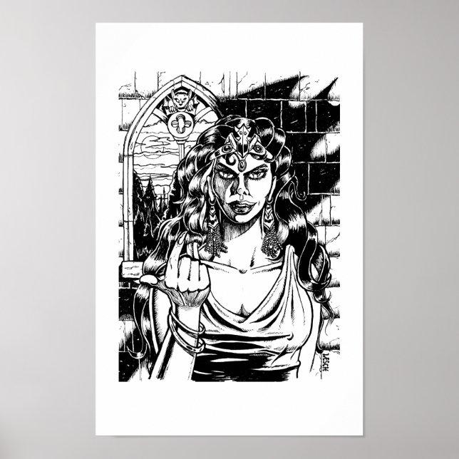 "Come Hither" - Illustration by Tracy Lesch Poster (Front)