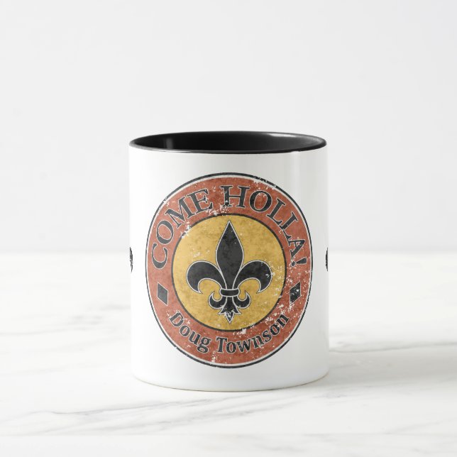 Come Holla! Fleur-de-lis Circle Logo Mug (Center)