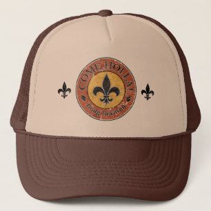 Come Holla! Fleur-de-lis Circle Logo Trucker Hat