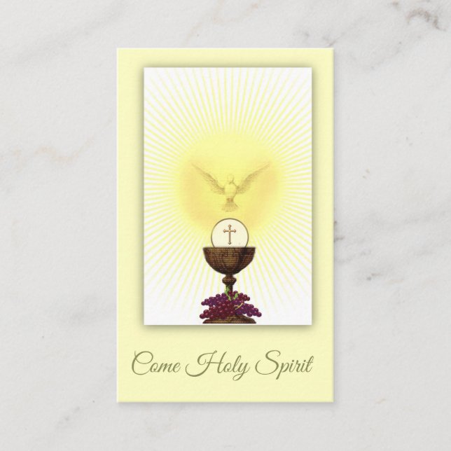 COME HOLY SPIRIT CONFIRMATION PRAYER HOLY CARD (Front)