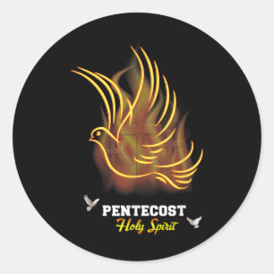 Come Holy Spirit Dove Cross Christian Jesus Pentec Classic Round Sticker
