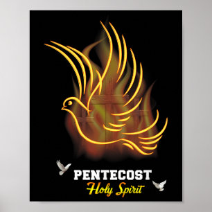 Come Holy Spirit Dove Cross Christian Jesus Pentec Poster