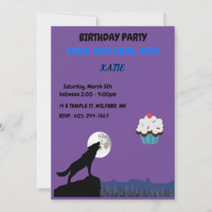 Come & "HOWL" Wolf Birthday Invitation