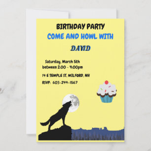 Come & "HOWL" Wolf Birthday Invitation