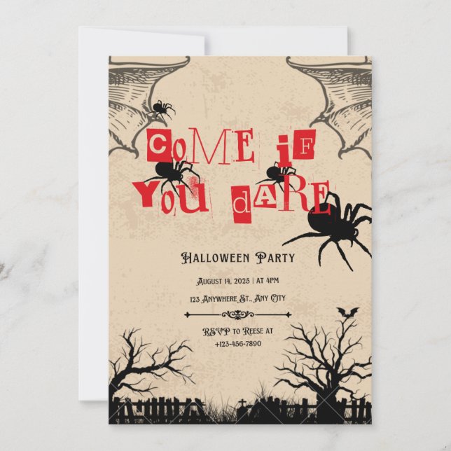 Come If You Dare Invitation (Front)