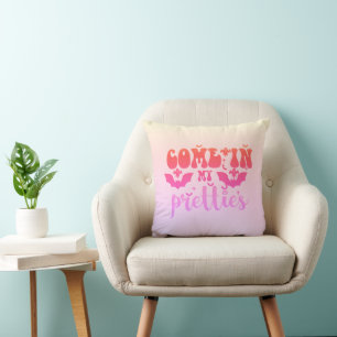 Come in My Pretties Pastel Rainbow Halloween Cushion