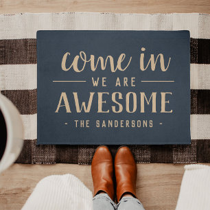 Come In, We Are Awesome Personalised Doormat