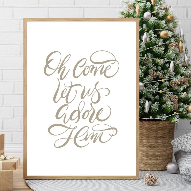 Come Let Us Adore Him Brush Calligraphy Poster (Creator Uploaded)