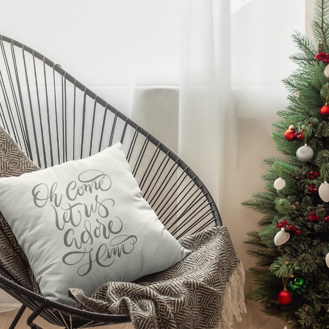 Come Let Us Adore Him Hand Calligraphed Cushion (Creator Uploaded)