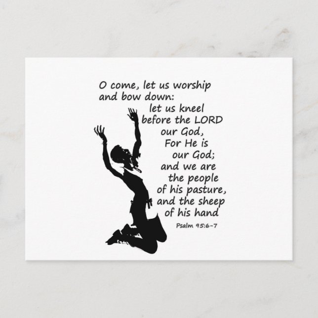come let us worship and kneel down postcard (Front)