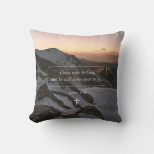 Come Near To God James 4: 8 Faith Bible Verse Cushion