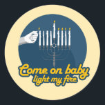 COME ON BABY LIGHT MY FIRE MENORAH CLASSIC ROUND STICKER<br><div class="desc">Happy Holigays! Shop Holiday Humour, LGBTQ Designs and Funny Christmas Gifts From LGBTShirts.com Shop for Everyone and Browse over 10, 000 LGBTQ Gifts, Holiday Humour, Equality, Slang, & Culture Designs. The Most Unique Gay, Lesbian Bi, Trans, Queer, and Intersexed Apparel on the web. SHOP MORE LGBTQ Designs and Gifts at:...</div>