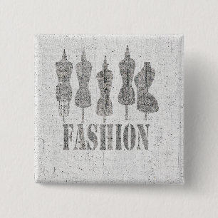 Come on Get Fashionable Vintage Dress Forms 15 Cm Square Badge