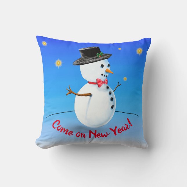 Come on New Year, party snowman goodbye 2020 Cushion (Front)
