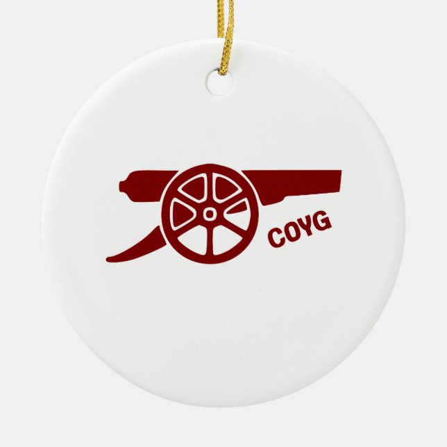 Come On You Gunners COYG Ceramic Tree Decoration (Front)