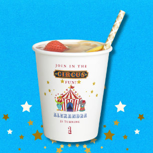 Come One Come All Carnival Circus 1st Birthday Paper Cups