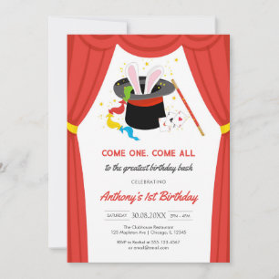 Come One Come All Circus Boy Birthday Invitation