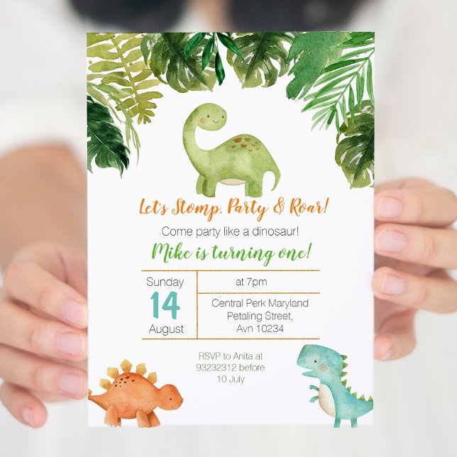 Come party like a dinosaur birthday invitation (Creator Uploaded)
